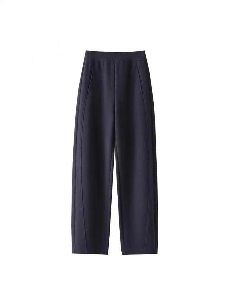 Pantaloni Invernali a Gamba Larga da Donna, Vita Alta, Taglio Dritto, Pantaloni in Maglia Caldi, Pantaloni a Zampa, Pantaloni a Banana