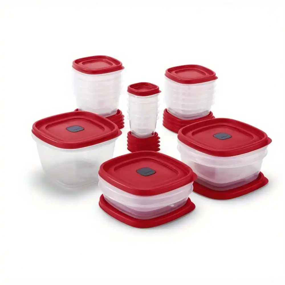 

40-piece food storage container, set with ventilation cover for food storage, transparent and visible