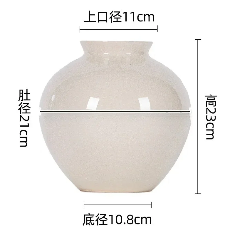 DSA-  Elegant Yellow Monochrome Glaze Ceramic Vase Simple Decorative Vase for Dried Flowers and Hydroponics Ceramic Vase