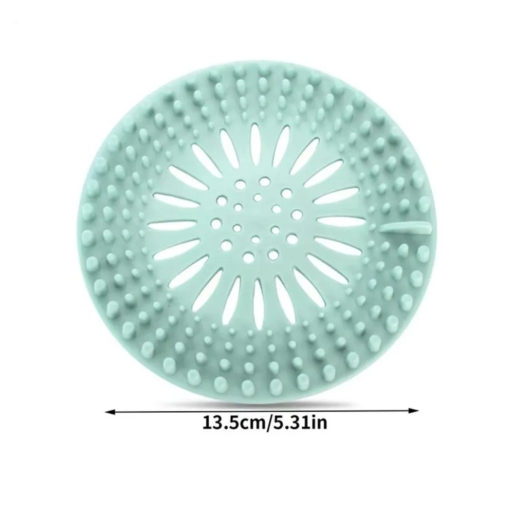 Hair Filter Silicone Hair Catcher Shower Drain Round Anti Clogging Sink Drain Strainer Easy Clean Floor Drain Cover Kitchen Tool