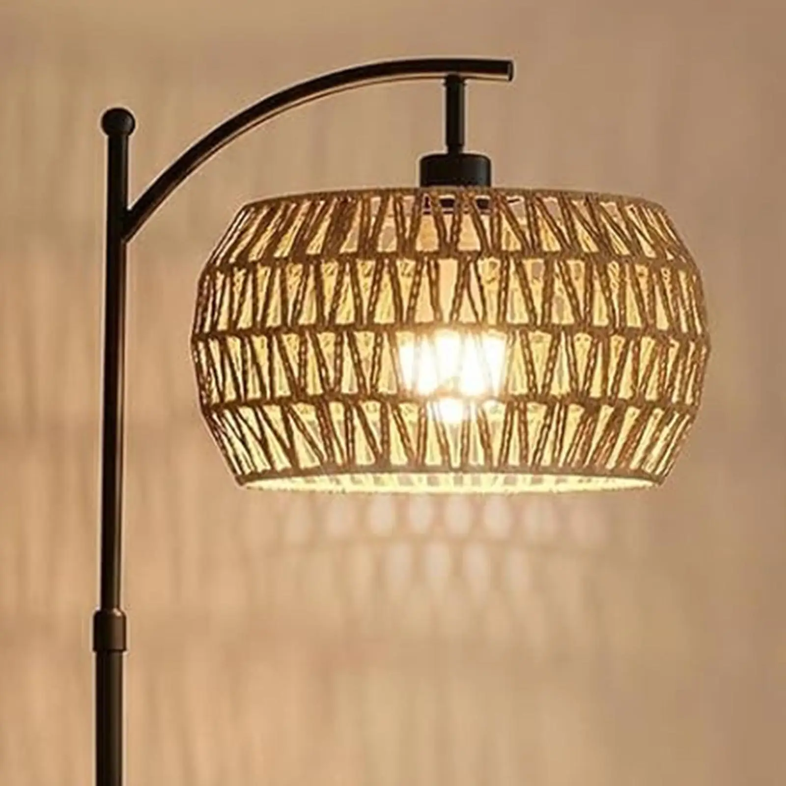 Woven Rope Lampshade Reading Lamp Cover Decorative Handcraft Hanging Light Fixtures Shade for Hotel Kitchen Hallway Farmhouse