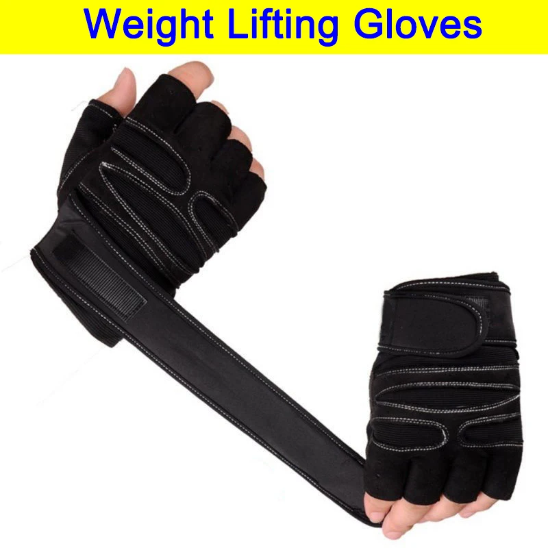 Anti Slip Weight Lifting Gloves Half Finger Wrist Support Body Building Training Sports Exercise Sport Workout Breathable Gym