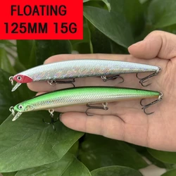Slim Minnow Fishing Lure 125mm 15g Lifelike Floating Tide Pesca Wobbler Artificial Swimbait Trout Pike Jerkbait Fishing Supplies