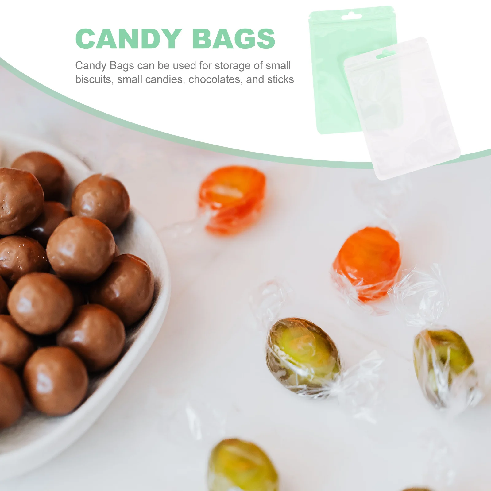 

20 Pcs Sealed Nougat Pouches Transparent Biscuit Cookie Storage Reusable Clear Snack Packaging Foldable Party Wedding Birthday