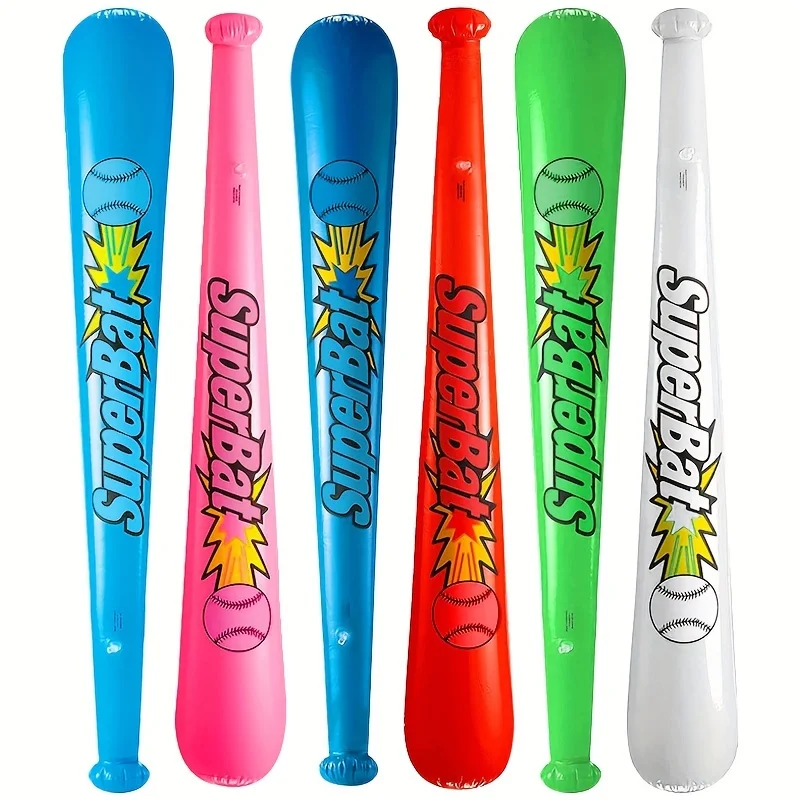 

6 Pack Inflatable Baseball Bats for Indoor Outdoor Games Perfect for Party Entertainment and Celebrations