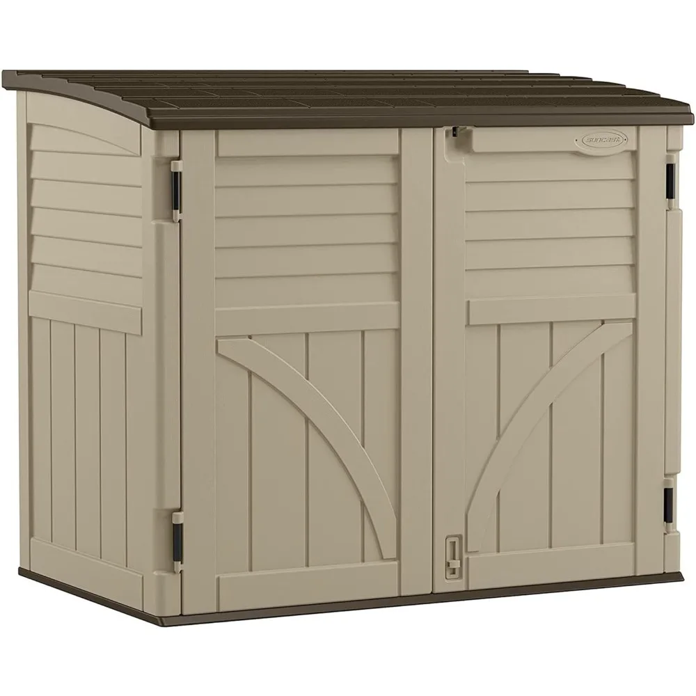 

34 Cu. Ft. Horizontal Shed for Outdoor Storage w/ Locking System, Sand/Slate