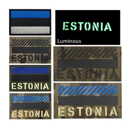 ESTONIA Flag IR Infrared Reflective Chevron Patches Badge Fastener Patches Tactical Emblem Hook&Loop Estonia Magic Patch