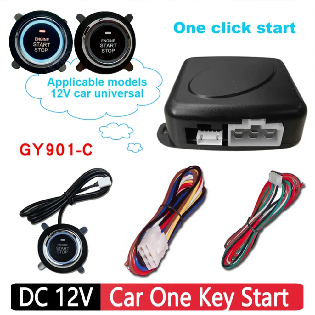 

12 В Автомобильный Замок автомобильная система запуска с одним ключом бесключевая автоматическая кнопка зажигания Система запуска двигателя Автомобильная деталь