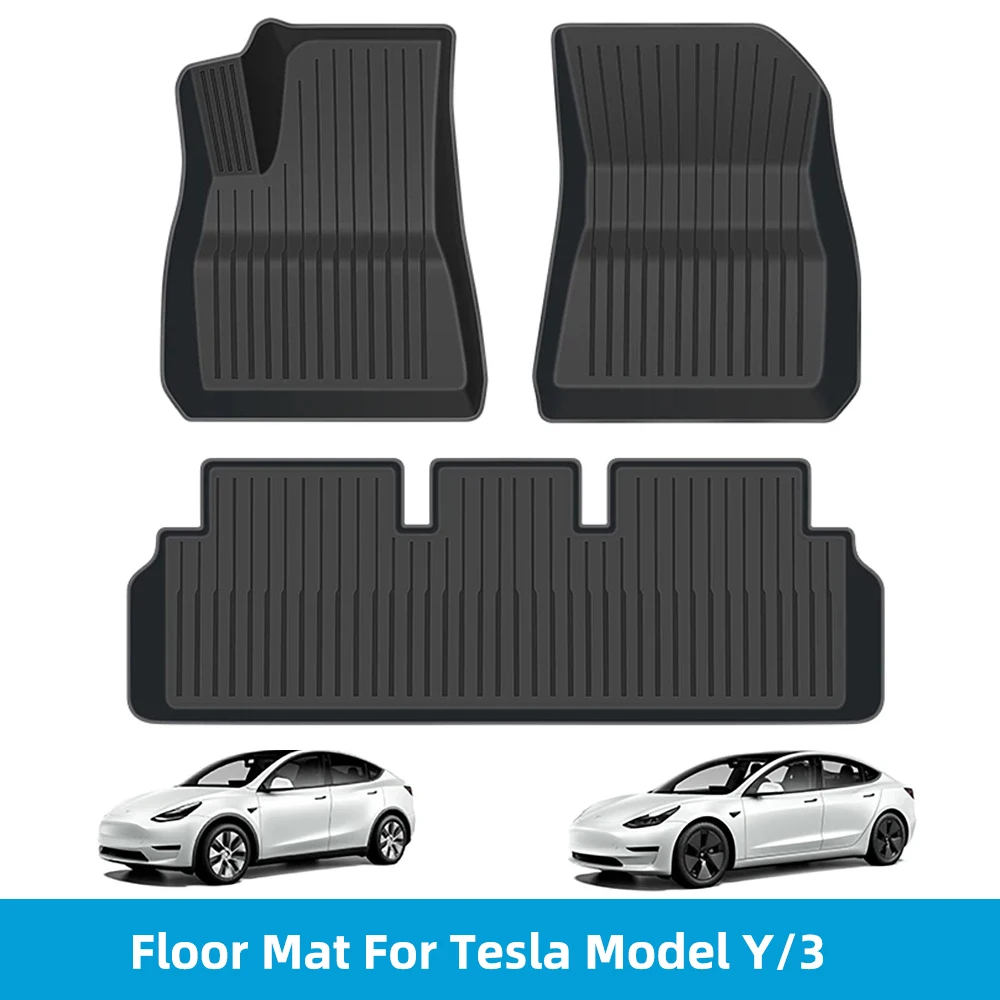 

Floor Mat For Tesla Model Y 2021-2024 Model 3 Highland Car Trunk Mat Luggage Mat TPE waterproof Anti-Slip Set Floor Liner Mat