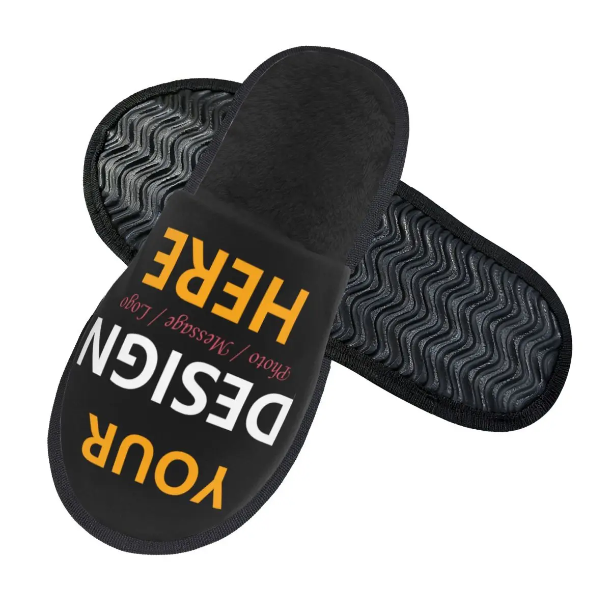 Custom Your Design Here House Slippers Warm Personalized Customized Logo Printed Memory Foam Fluffy Slipper Indoor Outdoor Shoes image 2