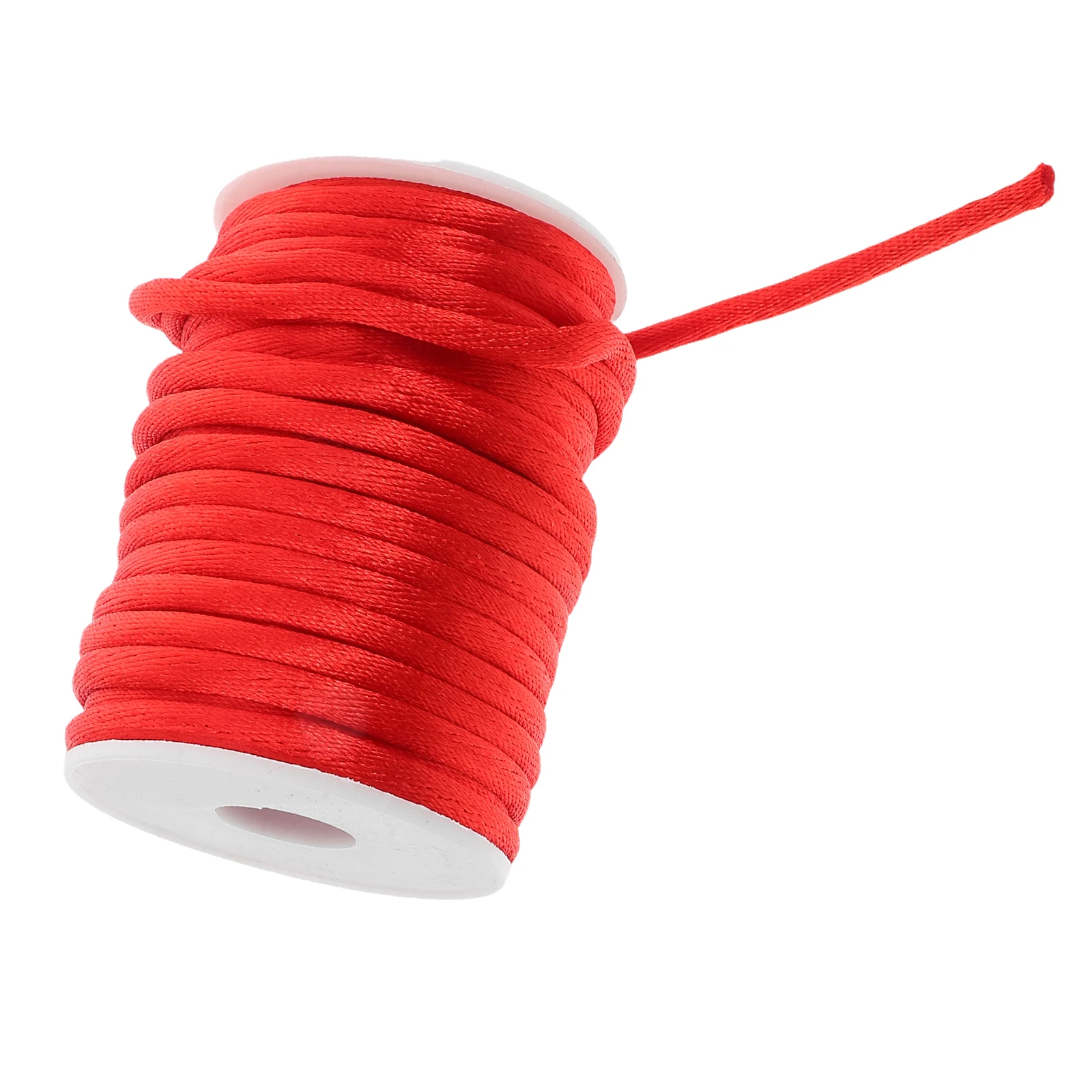 

20m Red Knot Rope 5mm Wide Flat Cord for Jewelry DIY Bracelets Adjustable Length Elastic Beading Wire