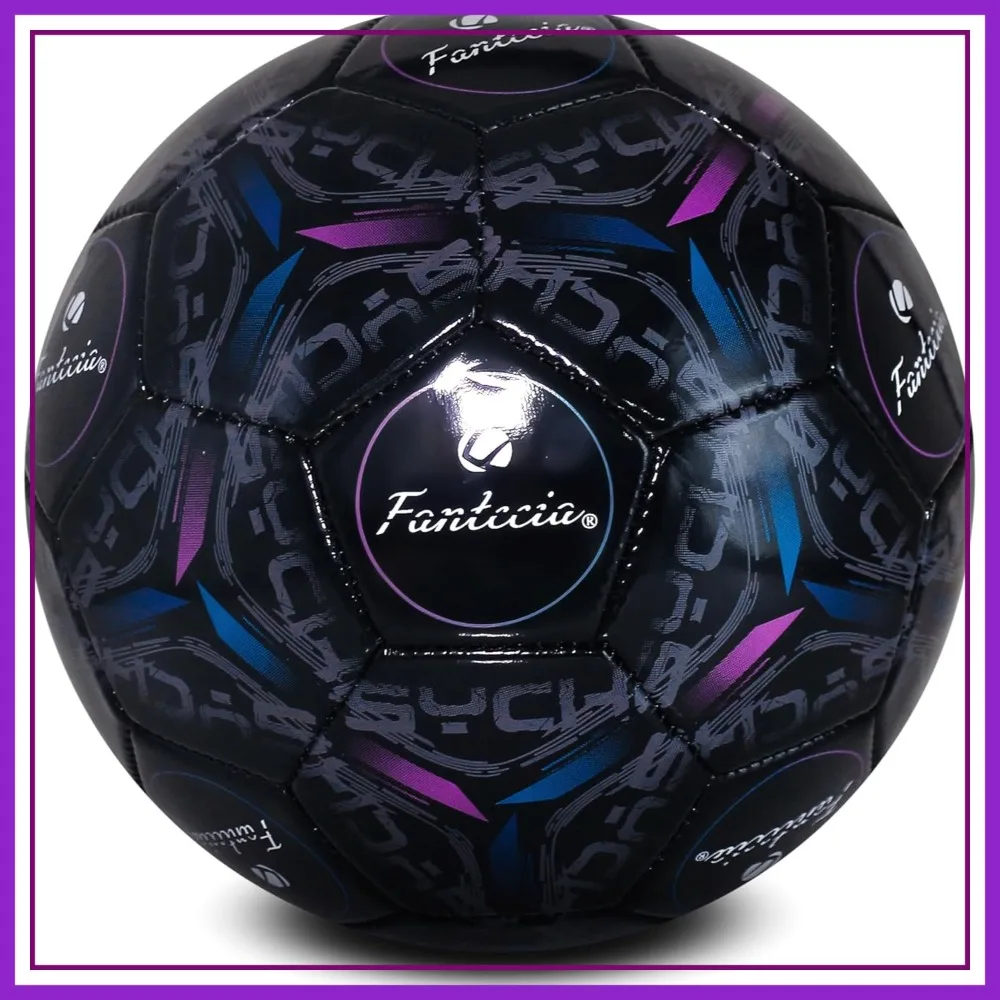 

Size 5 Soccer Ball, Official Size & Weight, Durable Training Ball with Pump