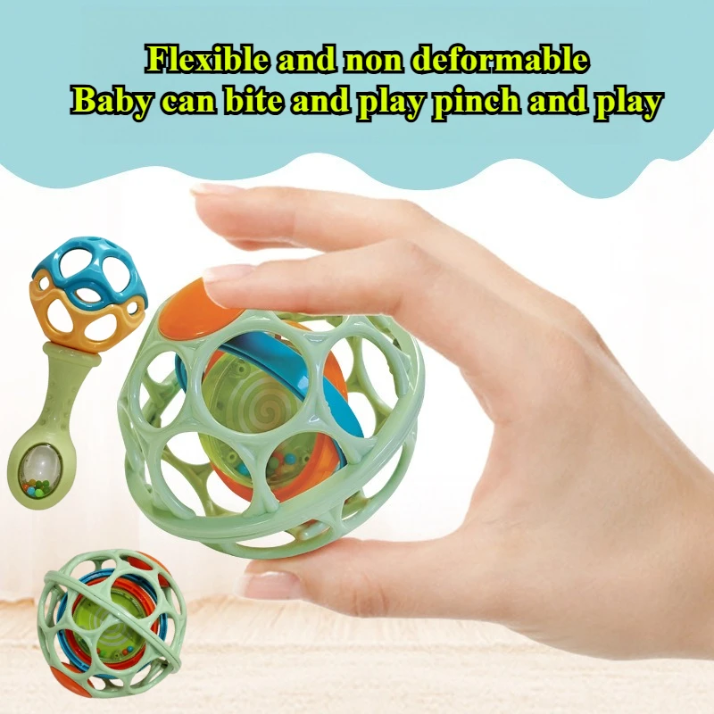 Baby Hand Grabbing Ball Can Bite The Hand and Shake The Bell Toy for Early Education Intelligence and Finger Training Baby Toys
