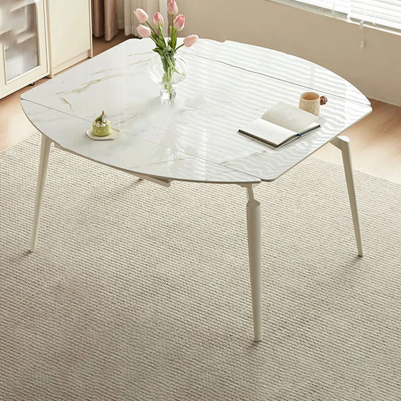 

Round Set Dining Table White Extendable Center Waterproof Coffee Tables Modern Apartmen Muebles De Cocina Living Room Furniture