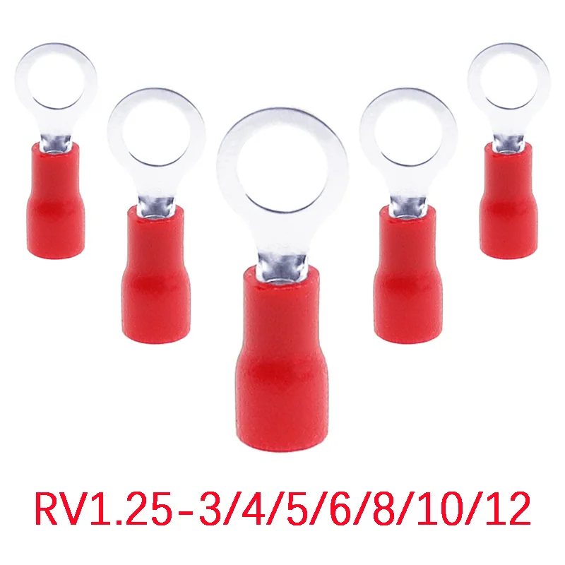 50Pcs Red RV1.25- 3…