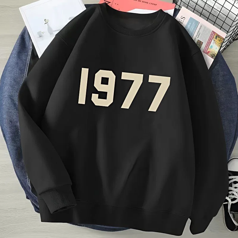 New cross-border printed 1977 couple sports hoodie from Europe and America, outdoor motorcycle riding equipment for men and wome