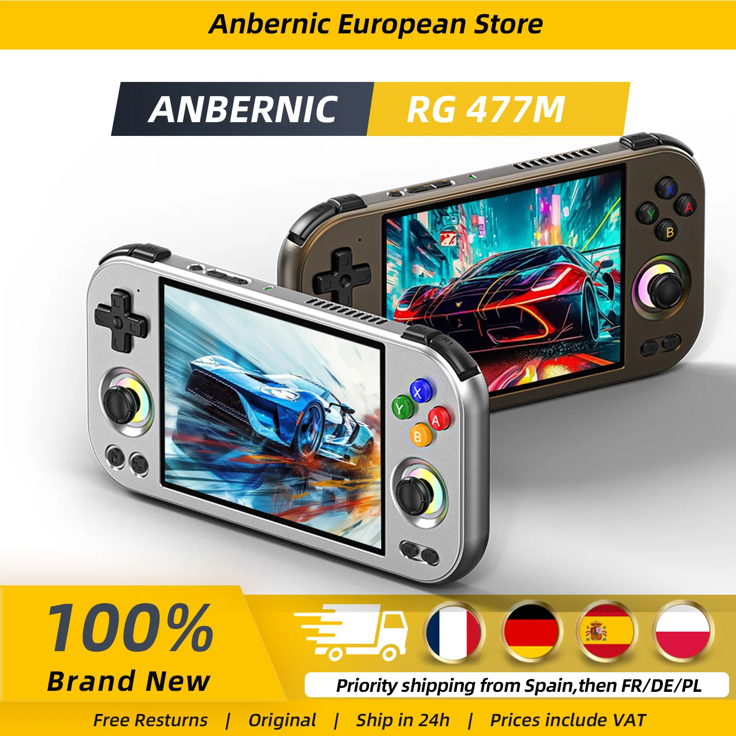 consola de juegos retro portatil anbernic rg 477m aleacion de aluminio cnc android 14 pantalla tactil ltps integrada de 47 pulgadas 5300mah rg477m