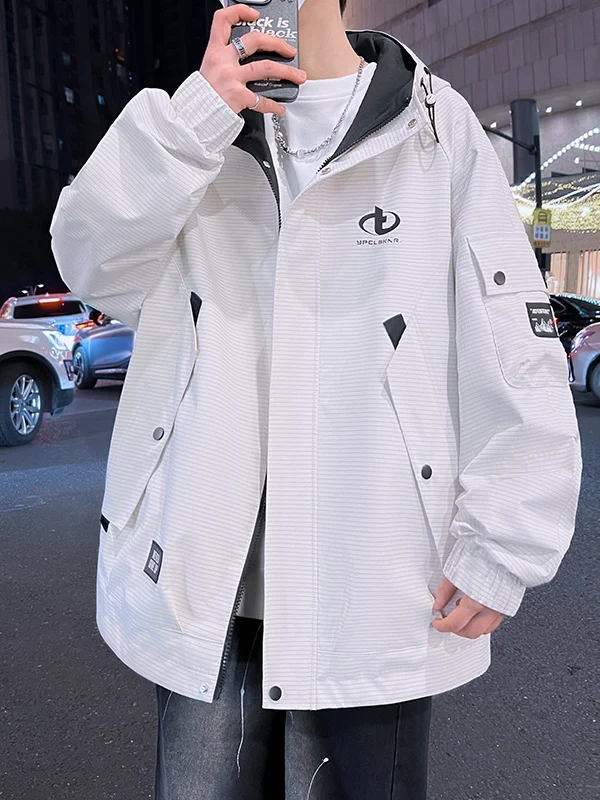 

Loose Fit Hoodie Jaet Men's Spring Autumn New Casual Workwear Jaet Teenage Trendy Brand American Sle Windbreaker