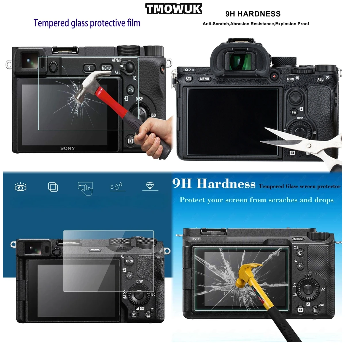 

For A7S3 A7R3 A7RM3 A7RMII A7MII A7MIII A7C 9H Hardness Tempered Glass LCD Protective Film Screen Shield