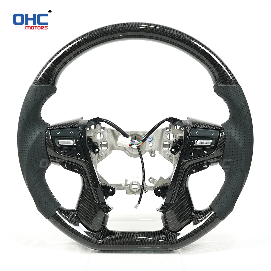 

OHC Carbon Fiber Steering Wheel Punched Leather For Toyota Land Cruiser Customized Steering Wheel Lmprove Driving Experience