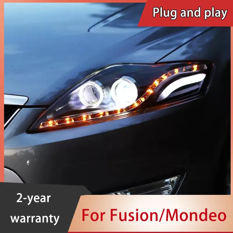 Car Styling for Ford Fusion/Mondeo LED Headlight Mondeo 2007 2008 2009-2012 DRL H7 D2H Hid Option Angel Eye Bi Xenon Beam