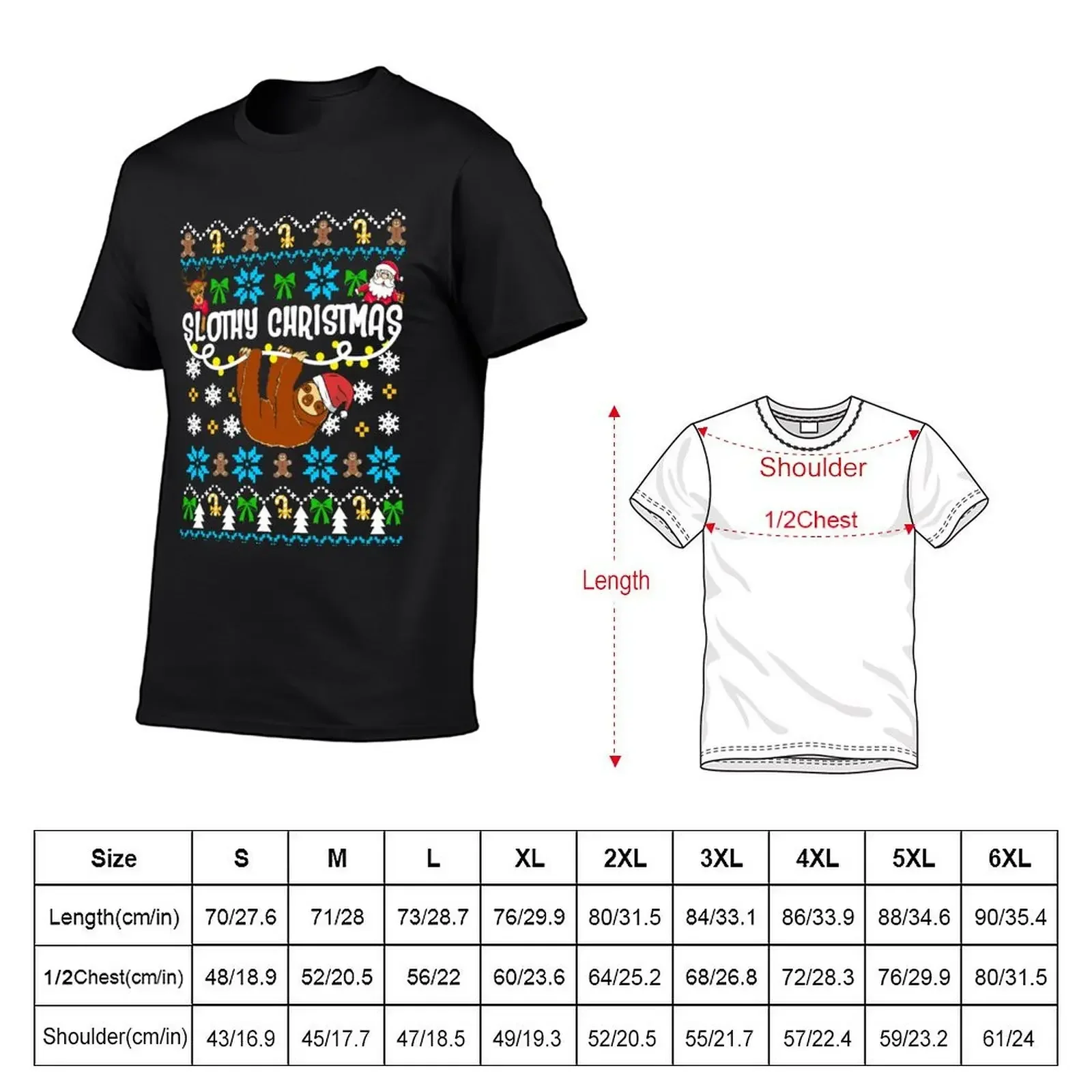 Slothy Ugly Christmas Sweater T-Shirt basketball graphic tees new edition Blouse Men's t-shirt