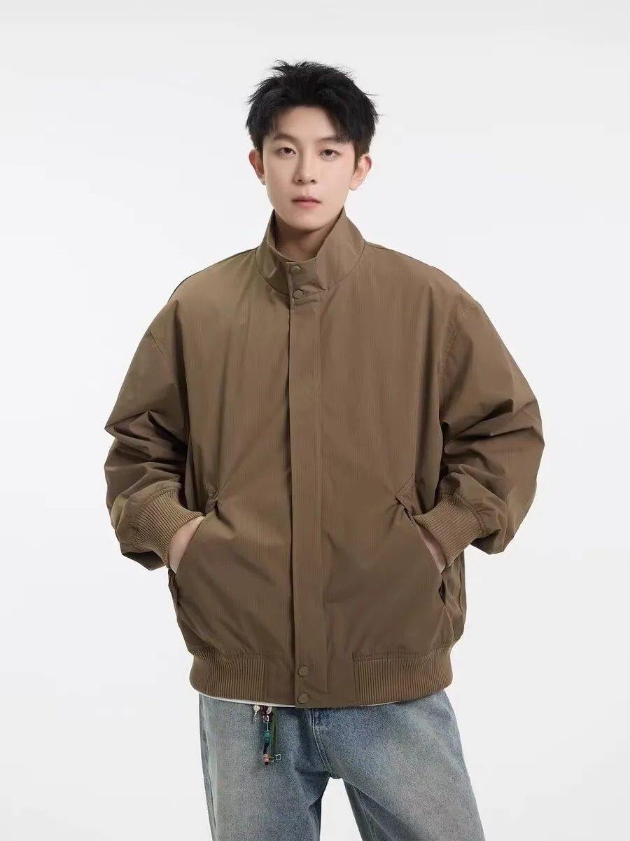 

American Sle Harington Jaet Zipper Closure Ox Fabric Windproof ort Sve Stand Collar Pilot Coat for Men And Women