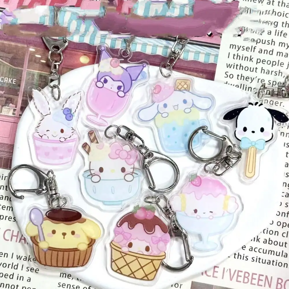 Sanrio мороженое серии пианино Cogimyun акриловый мультфильм прозрачный брелок чехол для ручки рюкзак подвесные украшения подарок на день рождения для девочки
