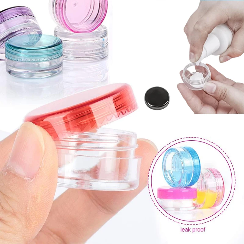 5Pcs 2g 3g 5g 10g 15g 20g Empty Mini Cosmetic Sample Jars Refillable Creams Jar Pots Portable Travel Makeup Eye Shadow Container