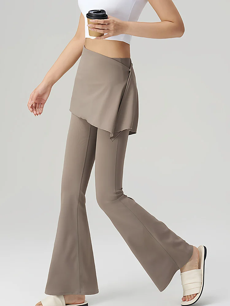 กางเกงโยคะเอวสูงสำหรับผู้หญิง ฤดูใบไม้ผลิ ฤดูใบไม้ร่วง แฟชั่นทรงกระดิ่ง ยกกระชับสะโพก กางเกงลำลองขายาว