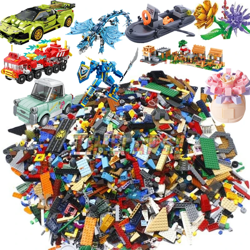 1500g DIY MOC Random Assembly Building Blocks Bulk Basic Parts Classic Model Bricks Creative City Sets Kid Educational Toys Gift