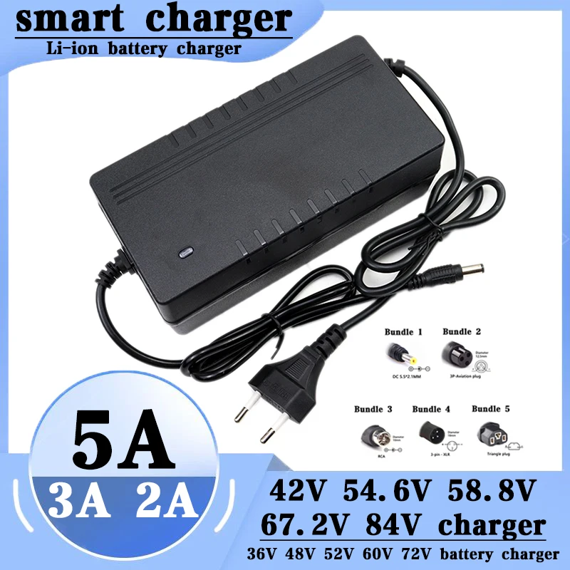 36V 48V 52V 60V 72V 2A 3A 5A Lithium Battery Charger AC100-240V For 10S 13S 14S 16S 20S 42V 54.6V 58.8V 67.2V 84V Fast charger