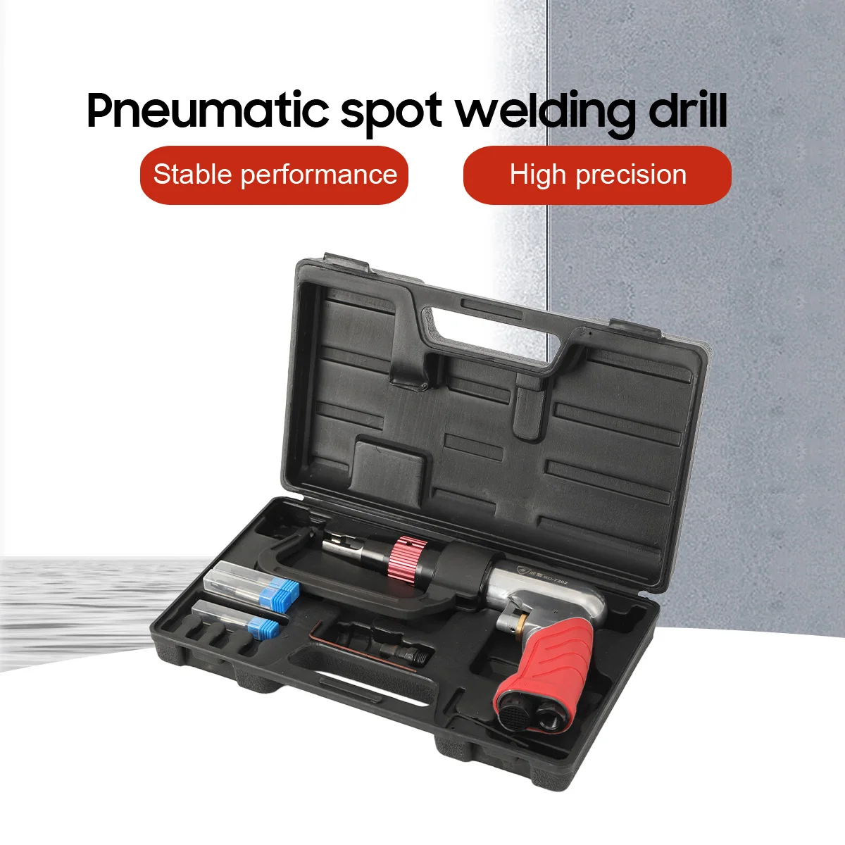 Image of Pneumatisches Punktschweißbohrer-Set C-Klemme Pneumatischer Punktschweißbohrer mit Klemmhalterung 6,5/8/10MM Positionierungs-Punktschweißbohrer