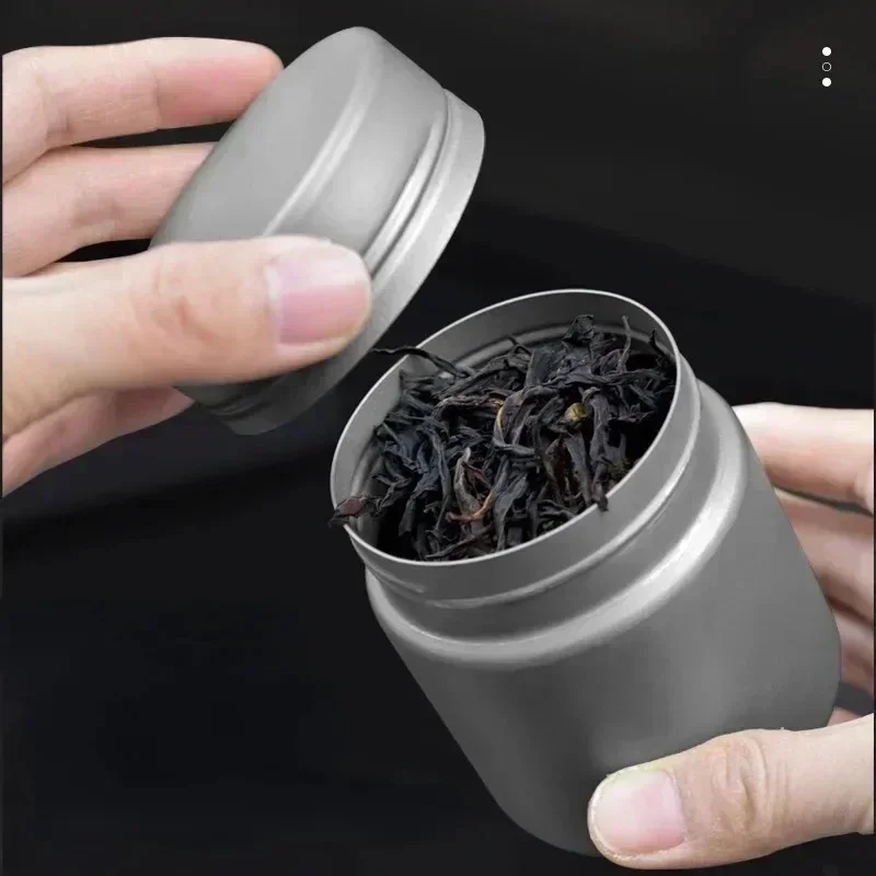 260ML Titanium Storage Canister Can Tea Coffee Beans Sealed Jar Camp Supplies Picnic Travel Tableware Teaware Utensils