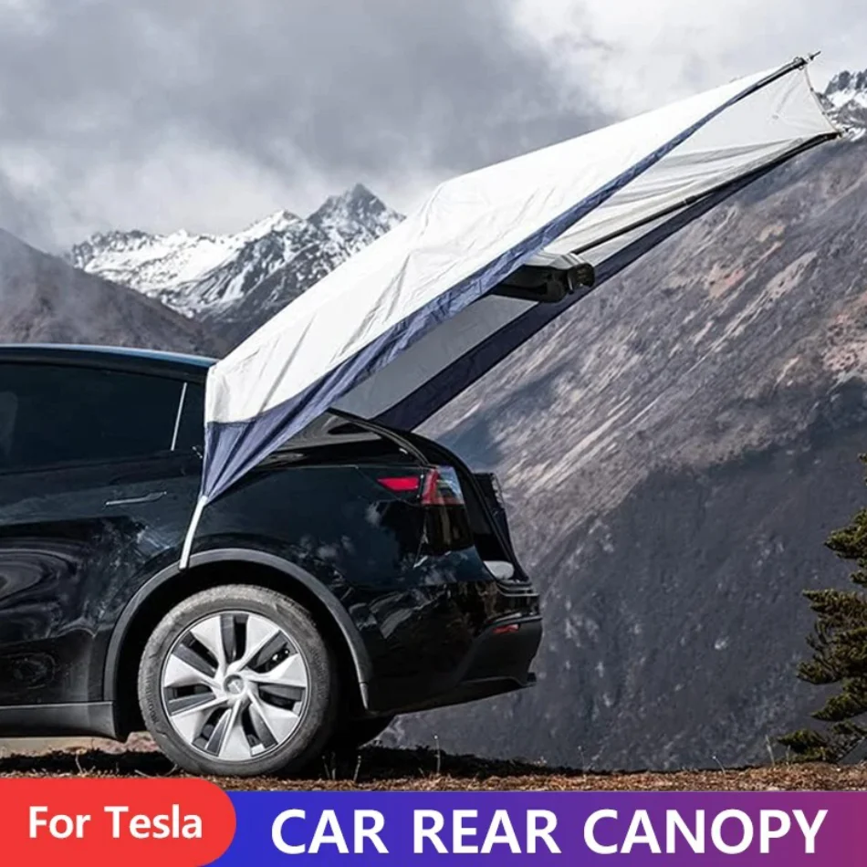 

Trunk Camping Awning for Tesla Model Y 2017-2025 Portable Vehicle Outdoor Camping Tailgate Awning Tent Travel Accessories