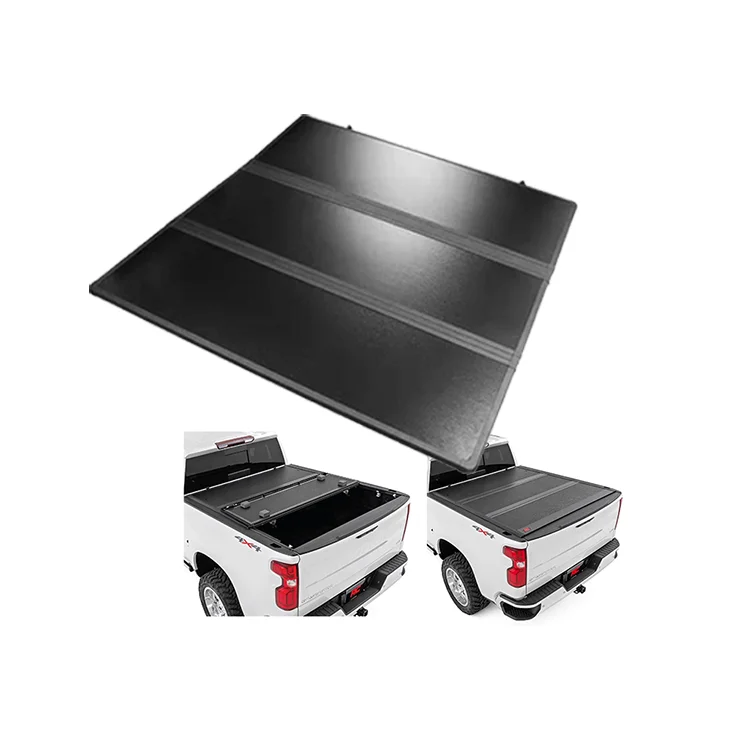 

Aluminum Four Hard Tri Fold Tonneau Cover Foldable Cover for Pick up 4x4 Truck Cover for Universal Pickups
