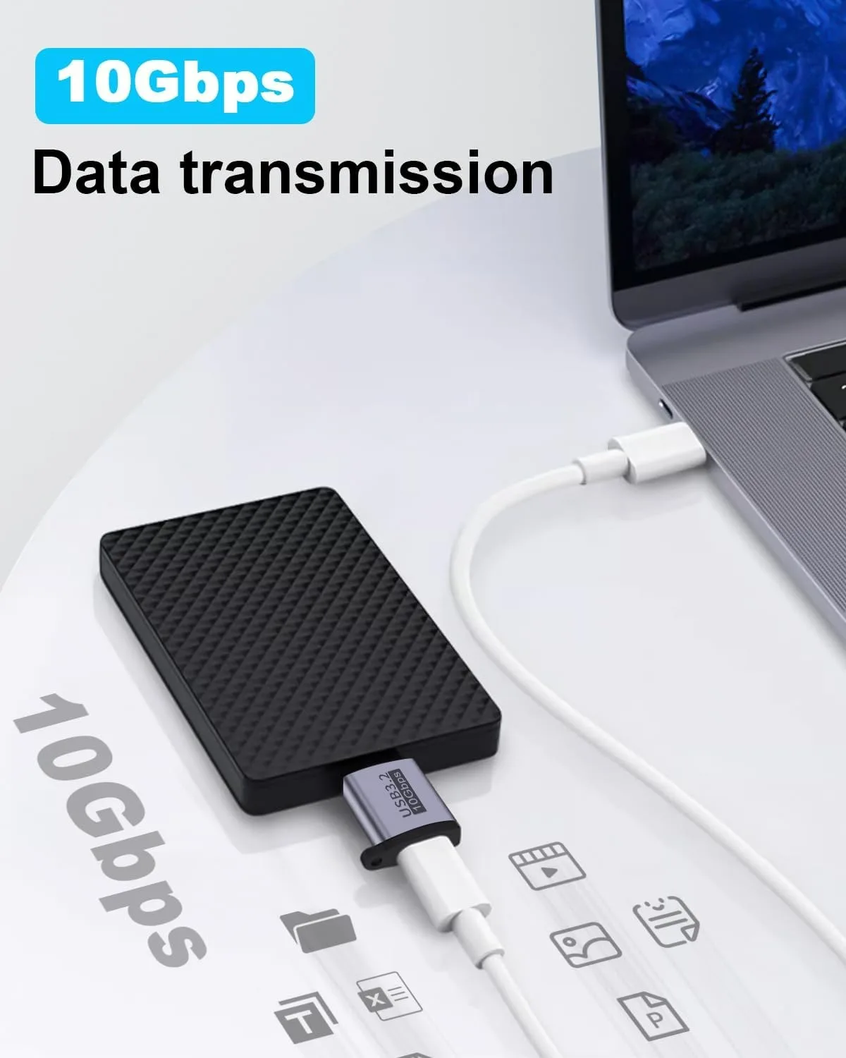 Adaptador micro-b macho a tipo C hembra, convertidor para disco duro externo SSD, tableta, teléfono, portátil, PC, 1-5 piezas, USB 3,2