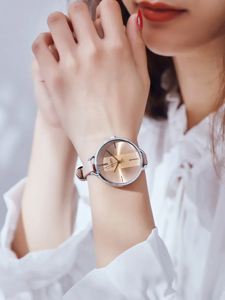 Women'S Watch With A Simple And Thin Strap, Elegant And Sophisticated Design, High-Quality Timepiece, Unique Wristwatch.
