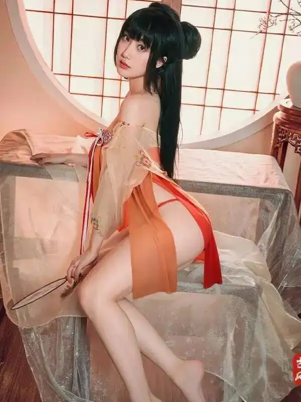 เซ็กซี่สูง Hanfu Hot Temptation ชุดหลงใหลดูผ่าน Nightdress สําหรับผู้หญิงชุดตาข่ายลูกไม้ SHEER หวาน j7N8