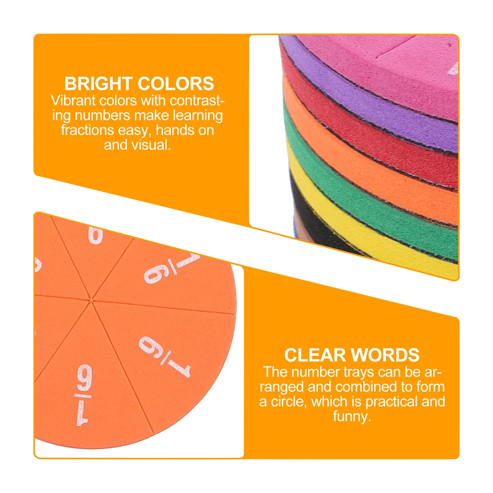 

Magnetic Fraction Teaching Aids 2 Sets Labeled Values Bright Colors Math Tools Fraction Circles Colored Tiles Kids Educational