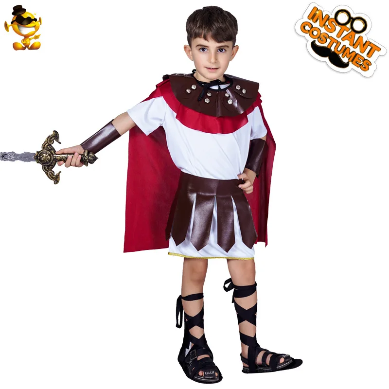 Costume de spectacle de samouraï romain pour enfant, drôle, ceinture Toga, bracelets, couvre-bottes, sans épée, accessoires de fête d'halloween