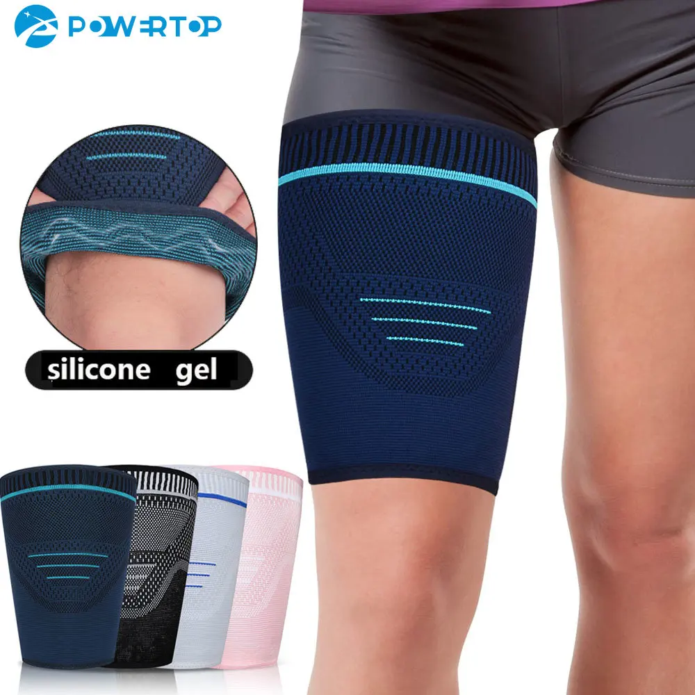 1Pcs Thigh Compression Sleeve,Anti-slip Breathable Quad and Hamstring Support Brace Upper Leg Compression Wrap for Women Men