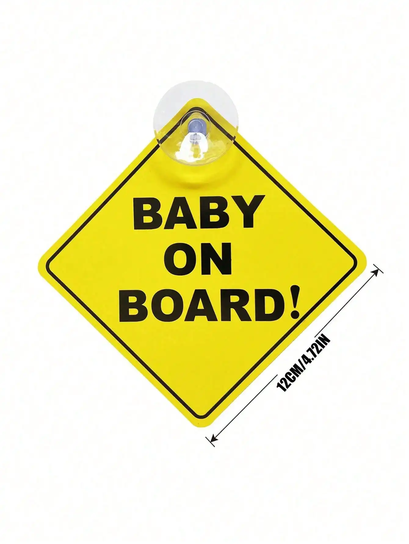 1-Pack Car Infant Warning Sticker with Suction Cup Durable No Residue Left behind for Vehicle Safety