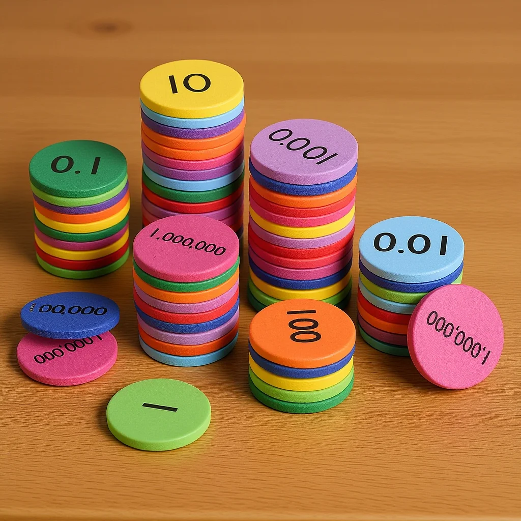 

320Pcs Place Value Disks Eva Durable Set for Kids Learning Color Cognition Math Arithmetic Counting Educational Manipulatives