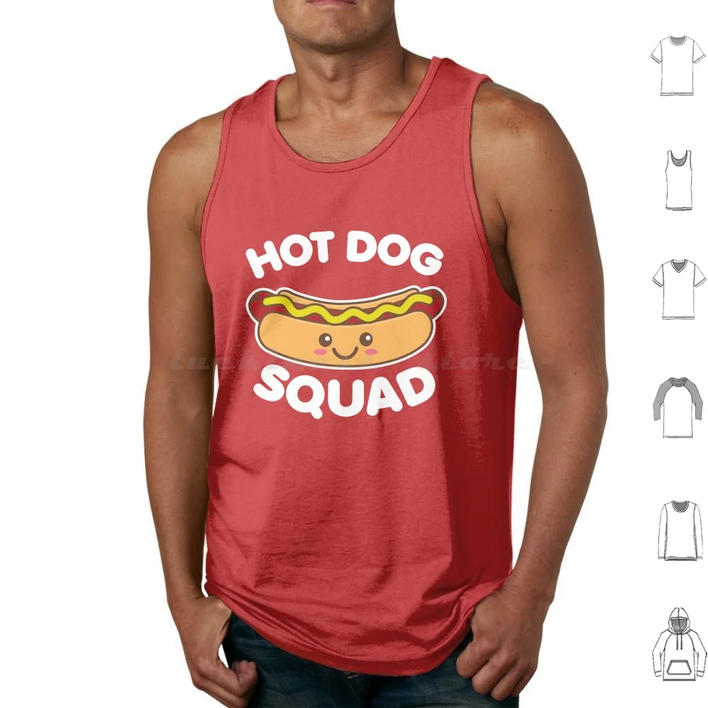 Hot Dog Squad Tank Tops Vest Sleeveless Hot Dog Wiener Squad Cute Kawaii Love Foodie Food