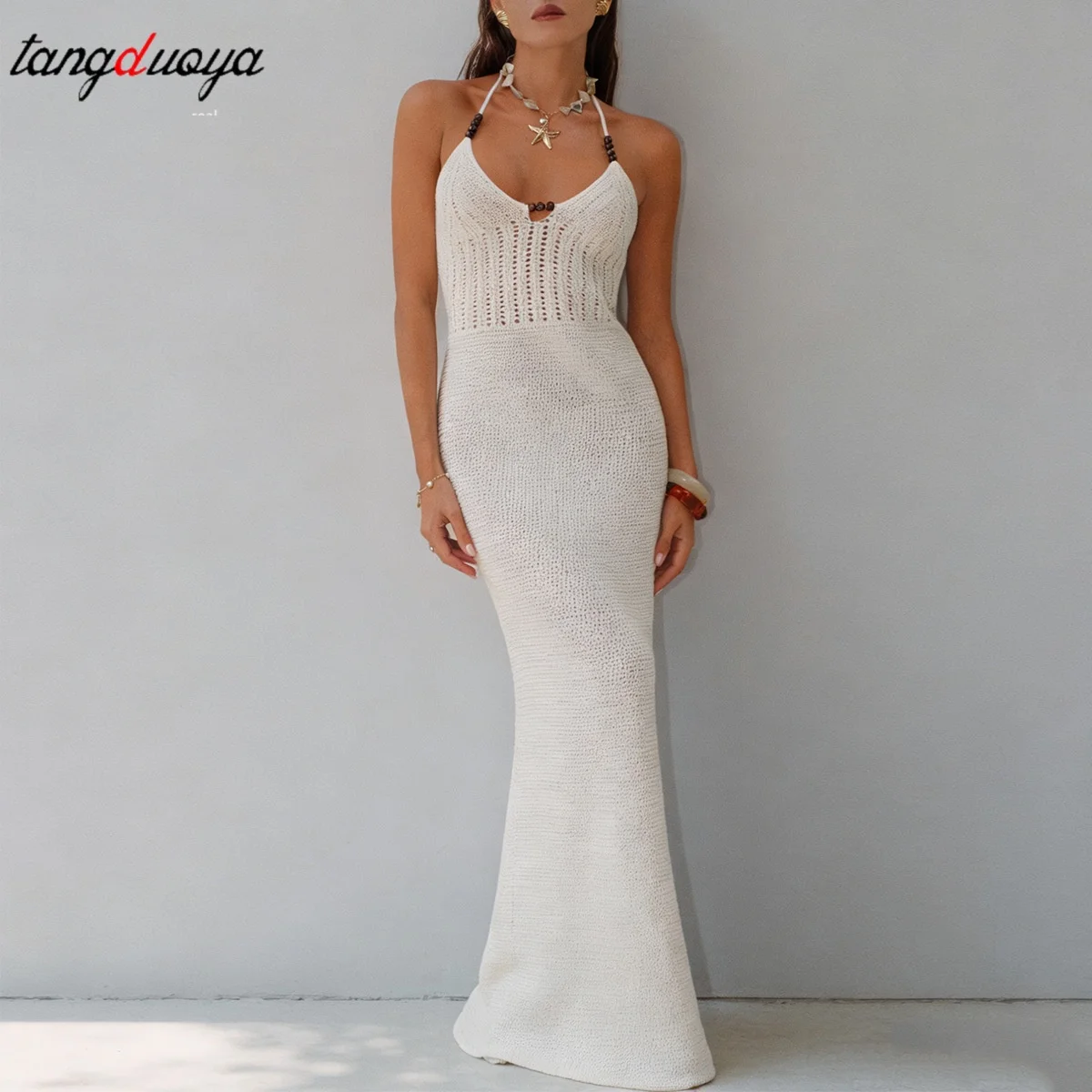 

Sexy Cover Up Women Swimsuit Cover-up Beach Bathing Suit Beach Wear Knitting Swimwear Mesh Beach Dress Tunic Robe