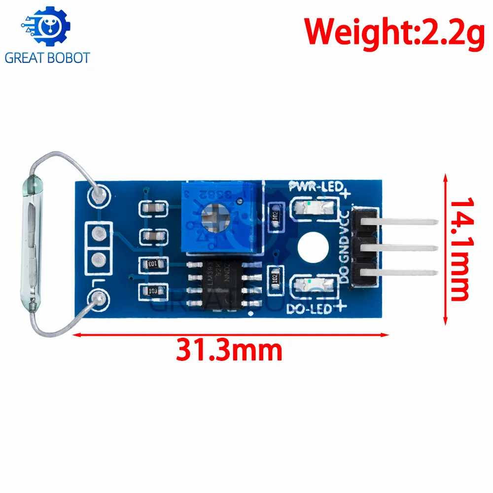 1PCS G123-08 LM393 Reed Sensor Module Magnetron Module Reed Switch Magnetic Switch for arduino Diy Kit