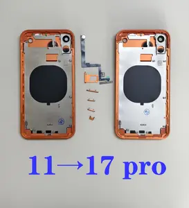 Bilashmart 11 ~ 17 Pro Housing rear battery midframe replacement 11 case like 17 Pro frame iPhone 11 to 17 Pro With Big Camera
