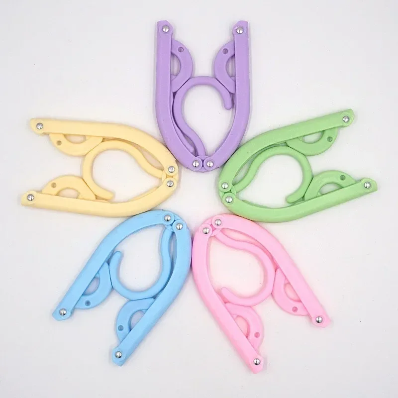 1/5pcs Portable Folding Hanger Plastic Clotheslinger Travel Space Saving Multifunctional Hanger for Suitcase Backpack Bedroom