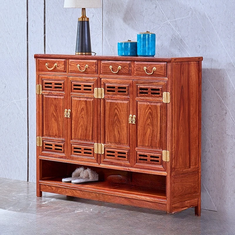 

mahogany, red sandalwood shoe cabinet, new Chinese style, rosewood, home entry, small apartment